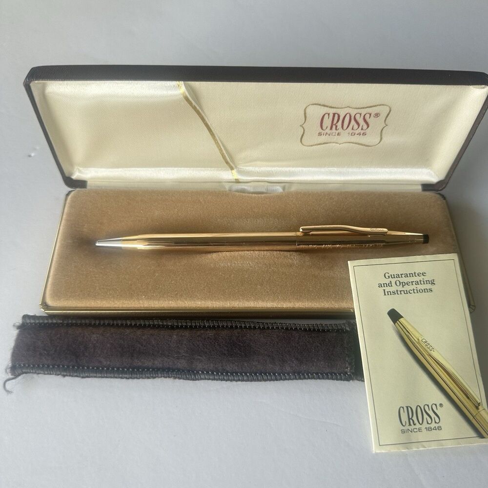 Vintage 1979 Cross 1/20 14 Karat Gold-Filled Ballpoint Pen with Original Case